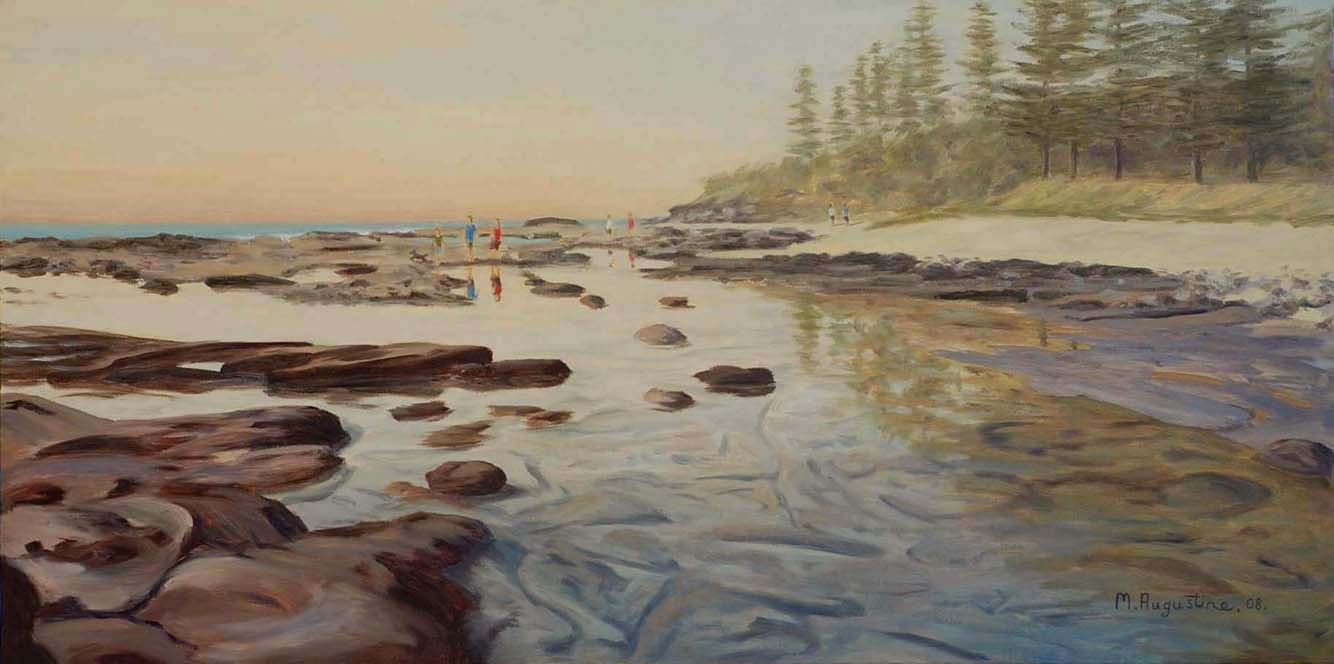 Shelly Beach reflection 50x100cm Sold